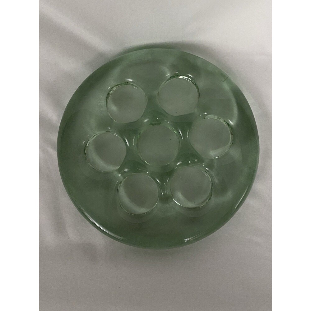 San Miguel Spanish Recycled Glass Candle Holder Holds 7) Tea Lights Heavy Piece